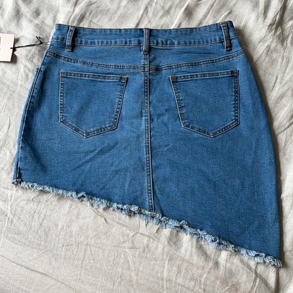 SUPERDOWN ROXANA ASYMMETRIC HEM DENIM SKIRT REVOLVE - Picture 6 of 9